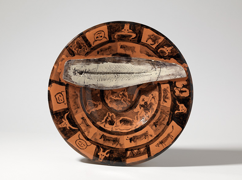 Cursa de braus i peix (revers: Cares)  - Pablo Picasso