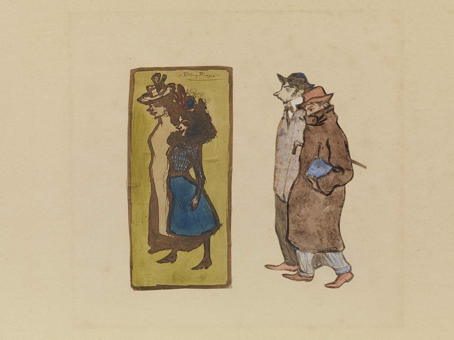 Carles Casagemas i Picasso i dues noies