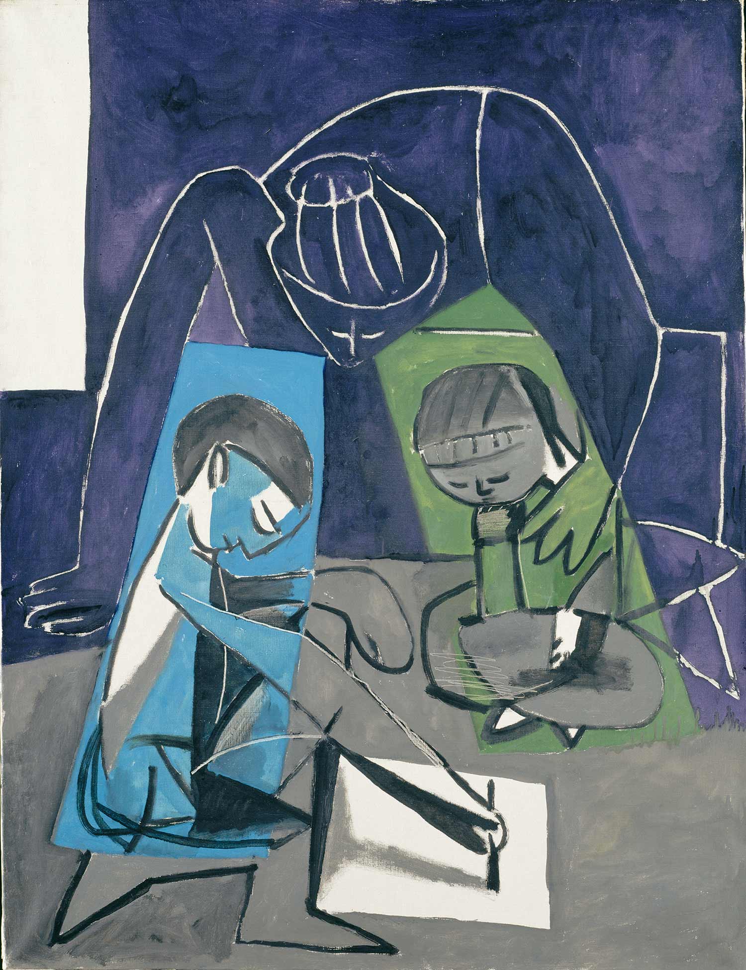 Claude dibuixant, Françoise i Paloma