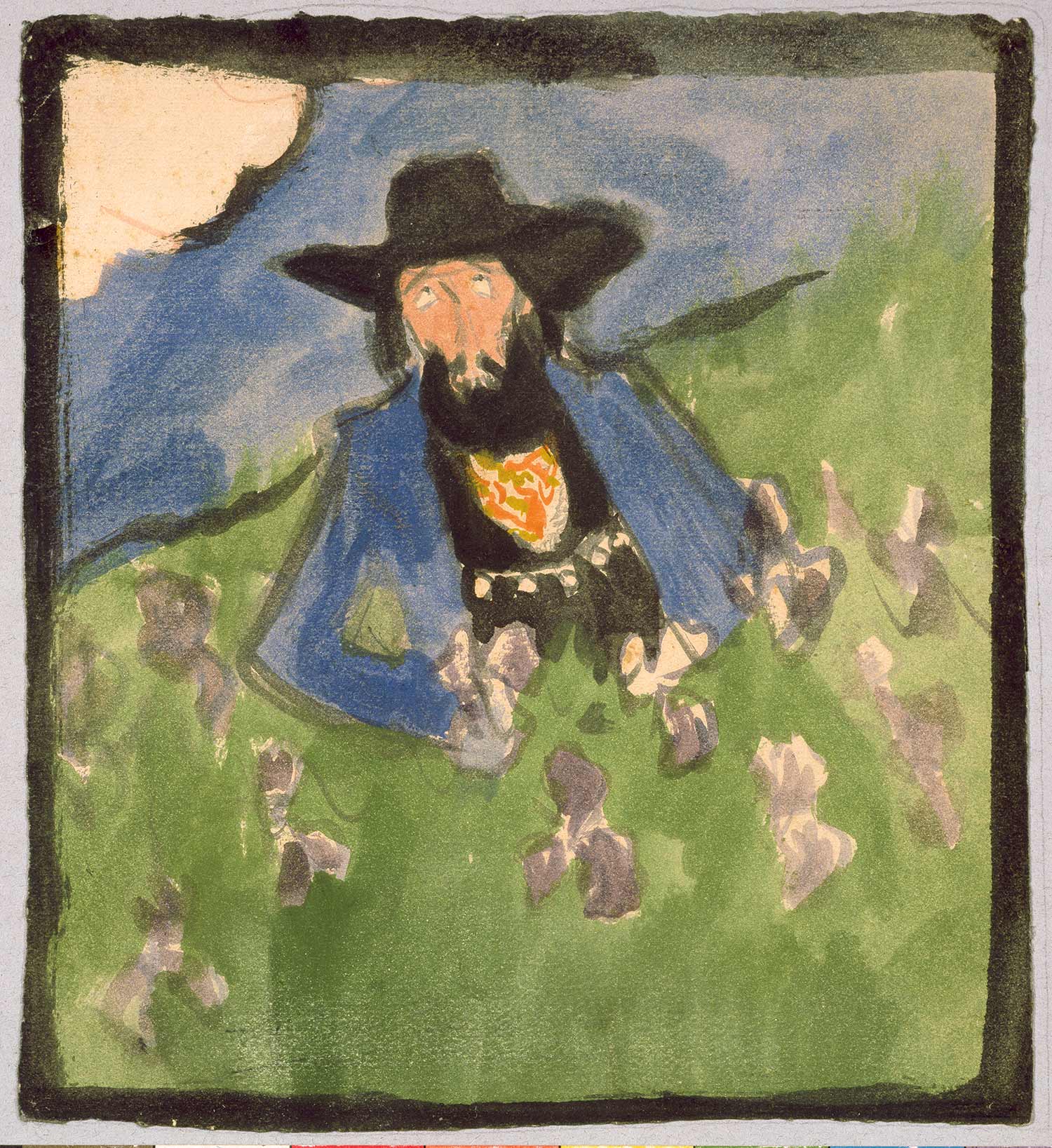 Pere Romeu en un camp de lliris