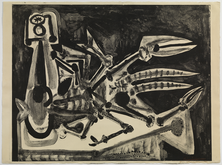 Pablo Picasso. "El llamàntol". 9 de gener del 1949. Litografia. Lavis sobre zinc (prova Sabartés). 56,5 x 76 cm. Museu Picasso, Barcelona. Donació Jaume Sabartés, 1962. MPB 70.104. Fotografia Museu Picasso, Barcelona. Fotografia, Gasull Fotografia