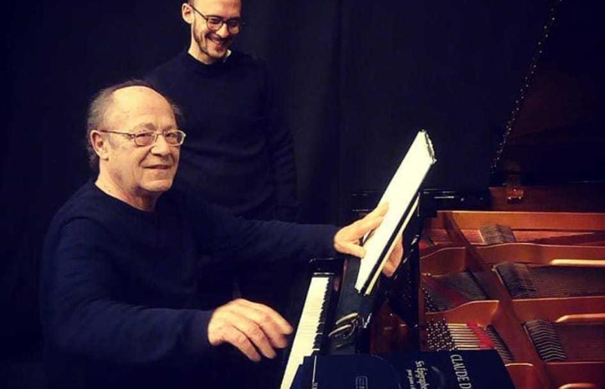 Alain Planès i Matthieu Conquet durant una sessió al programa Continent Musiques de France Culture (2018)