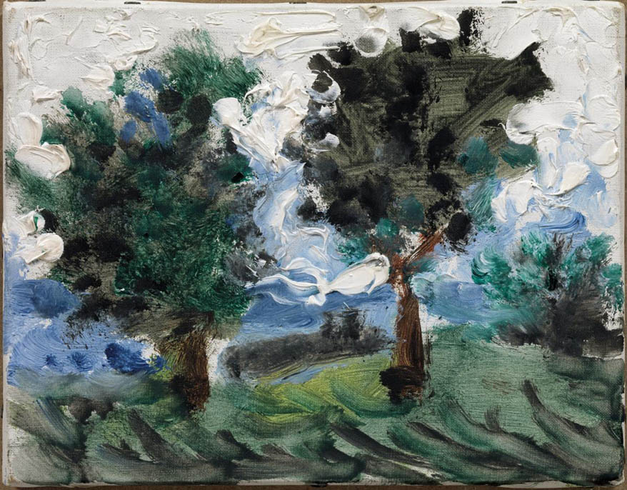 Pablo Picasso. "Paisatge". Canes. Oli sobre tela, 14 × 18 cm. MPB 70.487