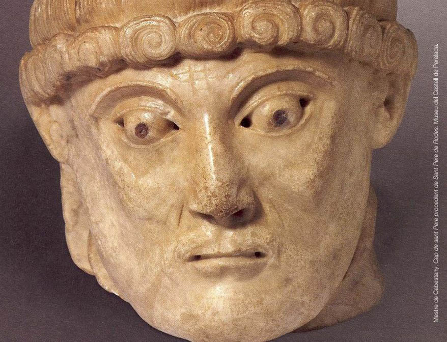 Mestre de Cabestany, "Cap de sant Pere procedent de Sant Pere de Rodes". Museu del Castell de Peralada