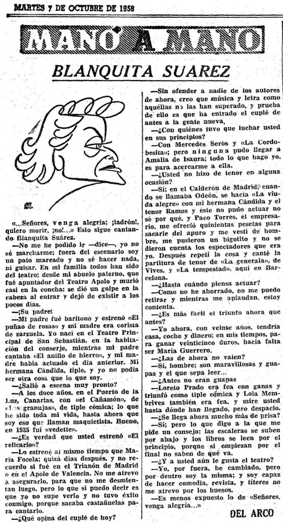 Entrevista a Blanquita Suárez a La Vanguardia