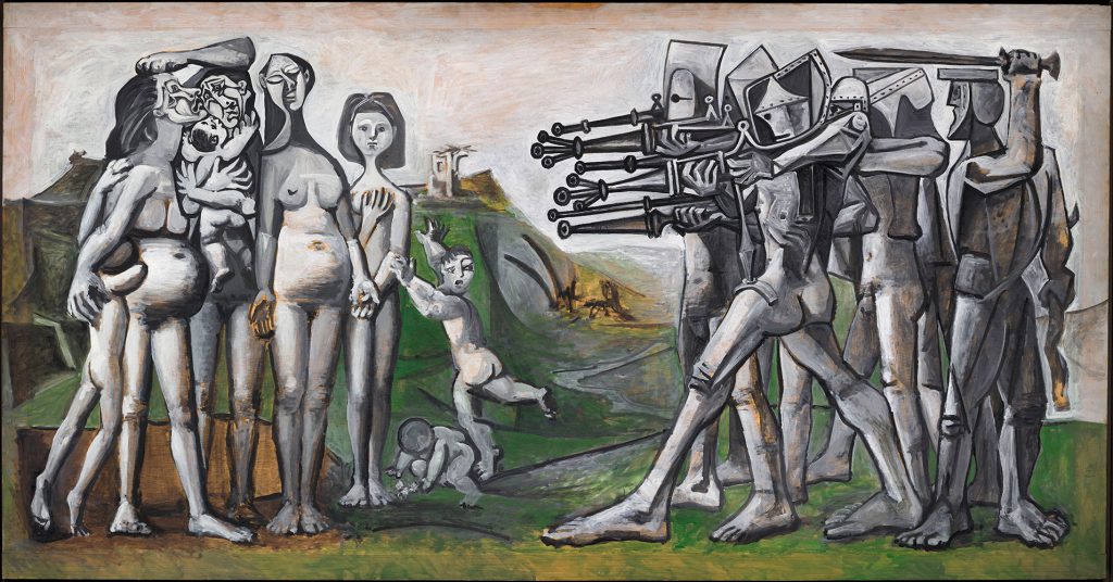 Pablo Picasso. "Massacre a Corea". Valauri, 18 de gener de 1951. Oli sobre tela. 110 x 210 cm. MP203. Musée national Picasso-Paris © Successió Pablo Picasso, VEGAP, Madrid 2019