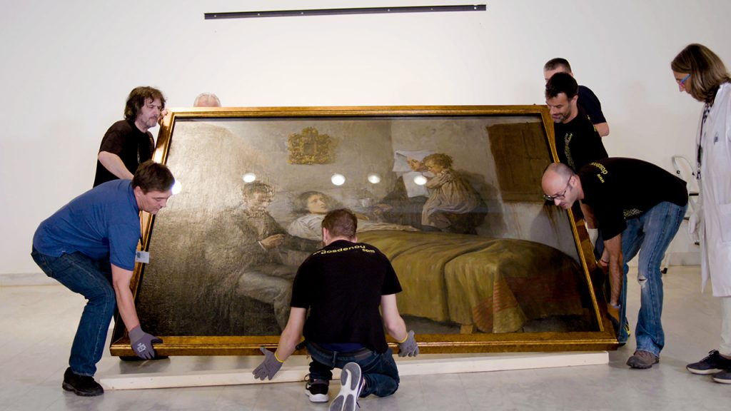 Instal·lació del marc climàtic a Ciència i Caritat de Pablo Picasso